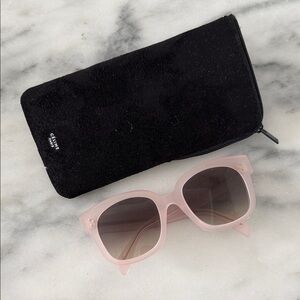 Celine Light Pink Square Acetate Sunglasses with Gradient Lenses